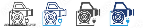 portable blower icon set multiple style
