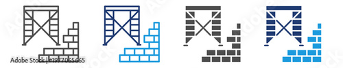 scaffolding icon set multiple style