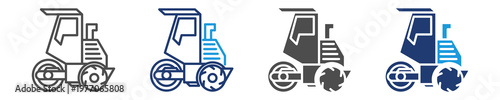 steam roller icon set multiple style