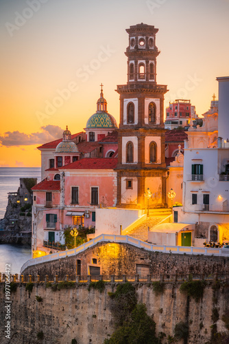 Photography Atrani, Italy. Church of Saint Mary Magdalene, Amalfi Coastline.