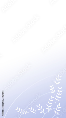 北欧風の草のイラスト　縦長の背景　フレーム