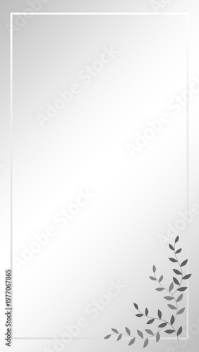 北欧風の草のイラスト　縦長の背景　フレーム