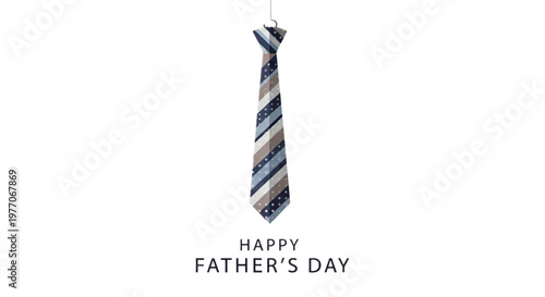 Father's Day tie, hanging necktie, striped neckwear, holiday greeting