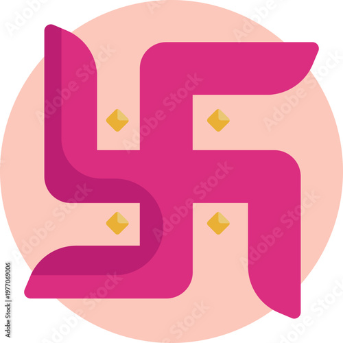 The swastika is an ancient sacred symbol in India representing good fortune, prosperity, and auspicious beginnings, commonly used in Hindu rituals and ceremonies.