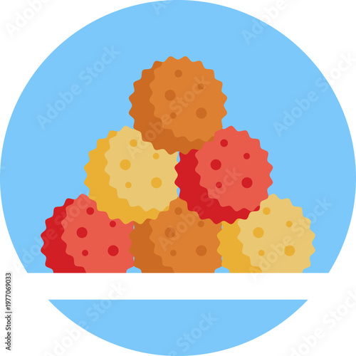 A small, circular icon representing a traditional Indian laddu, typically shown as a golden-yellow ball with a slightly textured surface.