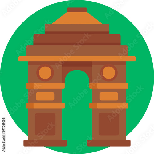 A stylized arch monument representing the historic Gate of India, symbolizing Mumbai and India’s colonial-era heritage.