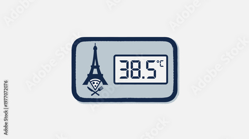 Eiffel Tower Pizza Thermometer Display