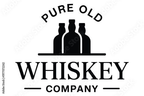 Black and white for pure old whiskey company brand
