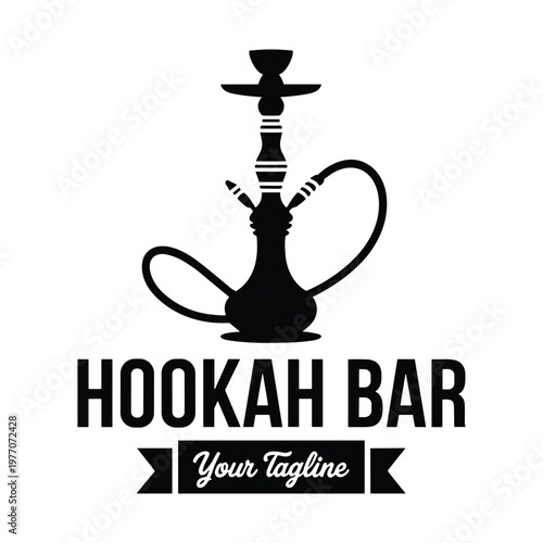 Black and white hookah bar with tagline space shisha