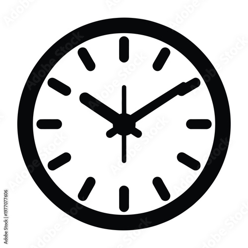 A classic analog clock face displaying approximately ten past ten presented as a silhouette