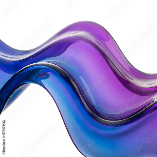 A vibrant purple and blue wavy abstract design against a black background