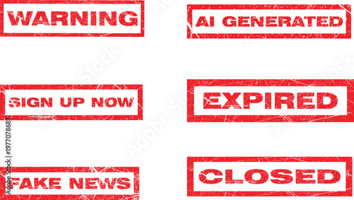 Vector illustration of a red grunge rubber stamps set featuring secret business icons and top sale label signs for a stamped tag design