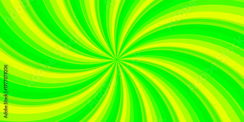 Cute and pop background illustration of concentrated lines with twinkling (yellow green)