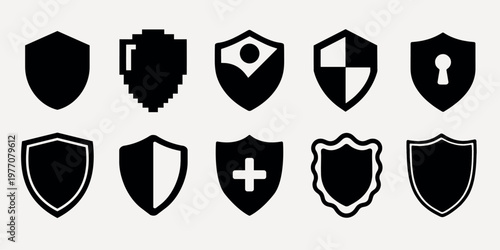Diverse shield icon collection vector elements