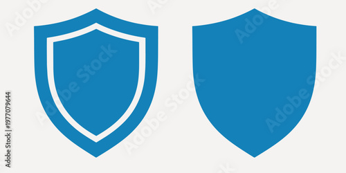 Blue shield icon designs vector element set