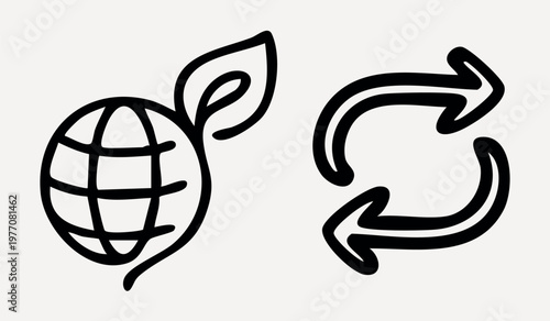 Eco-friendly global recycling symbols vector set