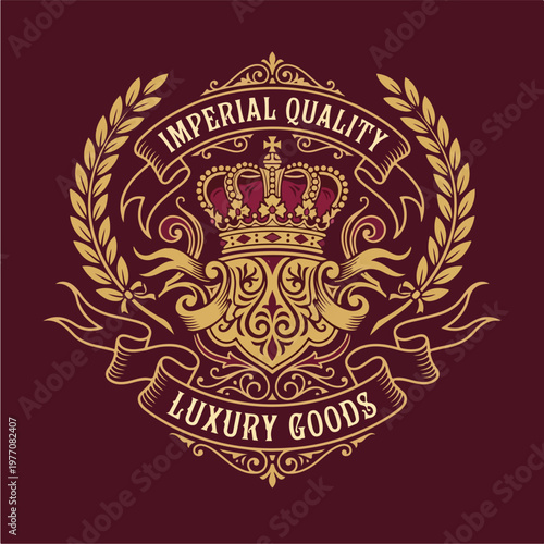 Golden Luxury Goods Crown Logo.