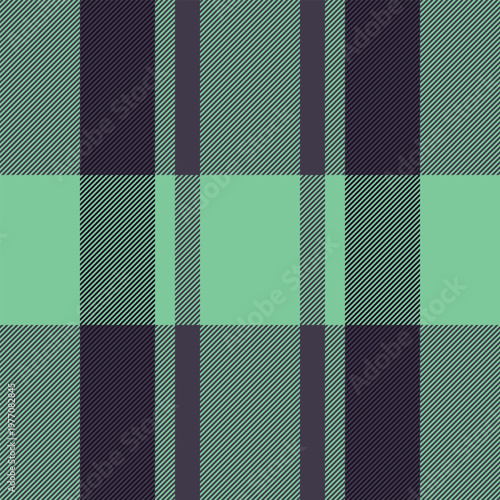 Old-fashioned tartan vector seamless, countryside textile plaid fabric. Bandanna pattern background texture check in dark and green colors.