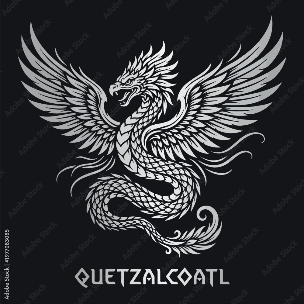 Fototapeta premium Quetzalcoatl Aztec Feathered Serpent.
