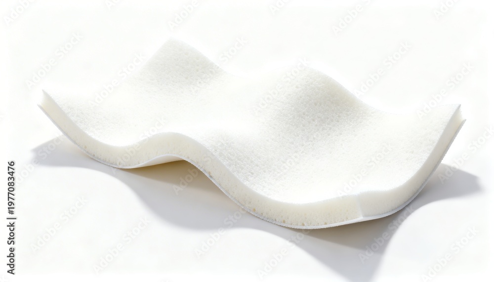 Naklejka premium Thin wavy layer of waterproof membrane material in dynamic floating studio presentation