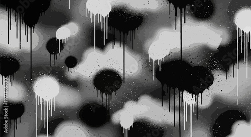 Abstract Spray Paint Drips and Splatters on Textured Background