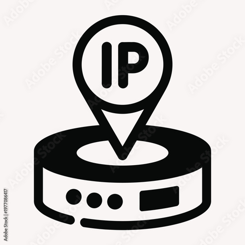Solid IP Address Icon for Internet and Network Systems