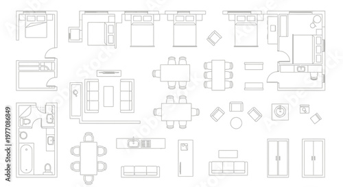 Interior Design Floor Plan Layouts: Furniture Arrangements for Rooms