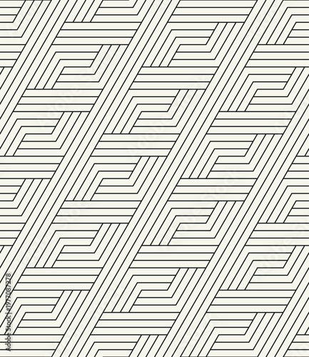 Vector seamless pattern. Modern geometric print. Repeating tile design with a linear grid. Striped linear surface design. Abstract decorative background for textile, wallpaper, packaging.