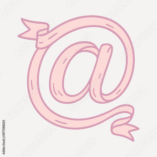Pink ribbon at symbol illustration vector