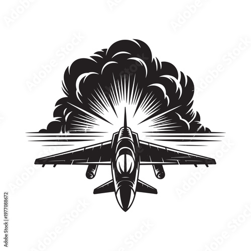 A sleek jet fighter aircraft breaks the sound barrier with a burst of speed