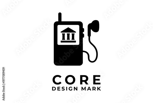 Museum Audio Guide Icon Presented As Bold Silhouette Black Vector Illustration For Visitor Experience And Exhibition Design