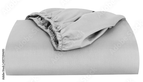 Bild auf Leinwand White bedsheet folded cover with elastic band fitted sheet, White fitted sheet e