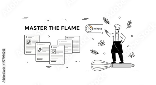 Chef can master the flame with a whisk and recipe card to cook a meal