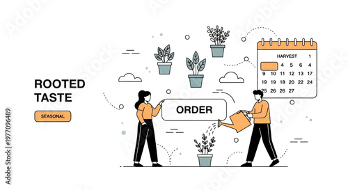 Man and woman plan rooted taste food order with a date and crop in art