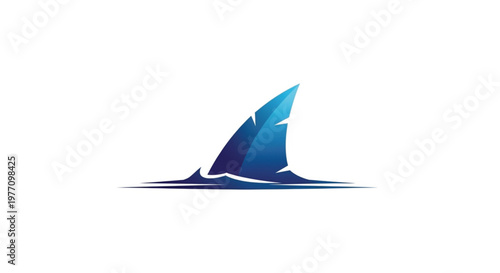 A sleek, modern logo featuring a stylized blue shark fin rising above stylized water lines. Rendered in a dynamic gradient of navy and cyan, this powerful emblem represents strength, agility.