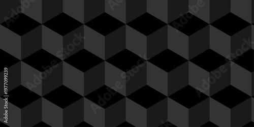 Illustration squares seamless geometric pattern with cubic shapes. Abstract geometric triangle background mosaic cubes wallpaper.