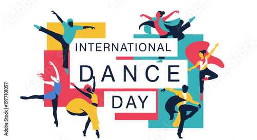 International Dance Day colorful illustration.