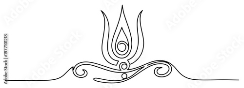 Photos Religious tilak mark with ornamental swirls representing divinity in continuous
