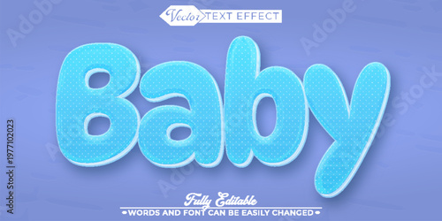  Baby Cute Sweet Innocent Soft Vector Fully Editable Smart Object Text Effect