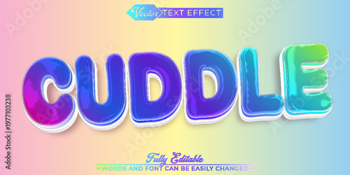  Cuddle Cozy Warm Love Comfort Vector Fully Editable Smart Object Text Effect