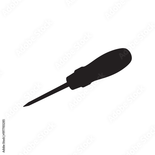 Awl silhouette vector illustration on white background