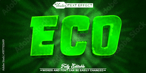  Eco Green Nature Sustainable Organic Vector Fully Editable Smart Object Text Effect