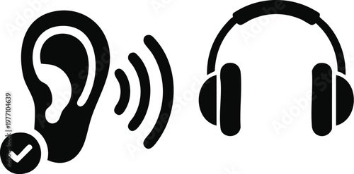 vector illustration of a hearing device