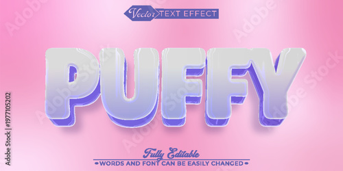  Puffy Soft Fluffy Cute Light Vector Fully Editable Smart Object Text Effect