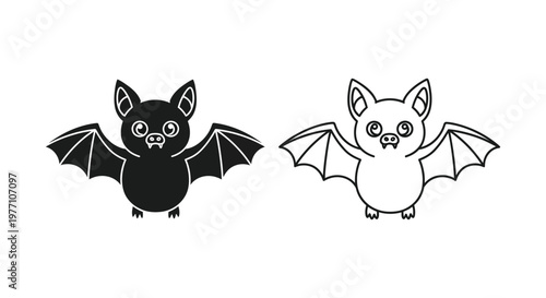 Cute Cartoon Bats Drawing Ideas Vector