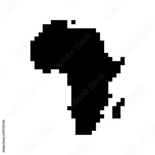 Africa pixel map. Africa continent pixelated