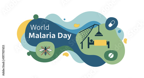 World Malaria Day awareness campaign logo.
