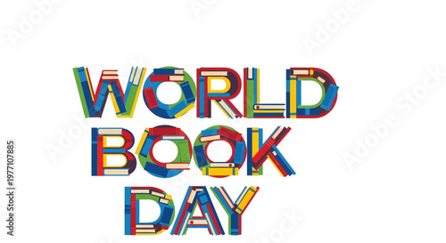 World Book Day colorful typography design.