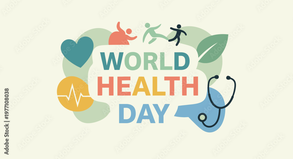 Fototapeta premium World Health Day awareness campaign logo.