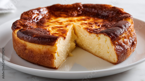 とろけるような口当たりと香ばしい焼き色が特徴の濃厚なバスクチーズケーキ